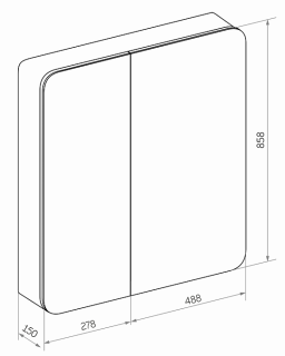 Зеркало-шкаф с подсветкой Continent Eltoro Black МВК114 76см чёрный